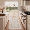 GENIMO 2'x6' Boho Farmhouse Runner Rug, Machine Washable Non Slip Low Pile Hallway Runner Rug for Kitchen Laundry Room, OCHREECHO