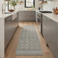GENIMO 2' x 6' Boho Runner Rug, Machine Washable Non Slip Low Pile Hallway Runner Rug for Kitchen Laundry Room, Dusty Gray