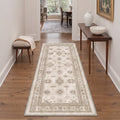 GENIMO 2'x7' Persian Runner Rug, Soft Washable Non Slip Hallway Runner for Kitchen Entryway Laundry Room, Light Brown