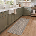 GENIMO 2'x7' Floral Runner Rug, Machine Washable Non Slip Low Pile Hallway Runner Rug for Kitchen Laundry Room, Dusty Taupe