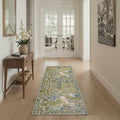 GENIMO 2' x 6' Runner Rug, Machine Washable Non Slip Low Pile Hallway Runner Rug for Kitchen Laundry Room, Contemporary Abstract, Dusty Olive