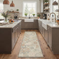 GENIMO 2' x 6' Runner Rug, Machine Washable Non Slip Low Pile Hallway Runner Rug for Kitchen Laundry Room, Romantic Floral, Muted Beige
