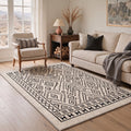 GENIMO 5'x7' Area Rug for Living Room, Machine Washable Non Slip Low Pile Rug for Bedroom Dining Room, Relaxed Boho, NEXUSQUARTZ