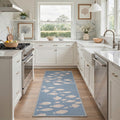 GENIMO 2'x7' Runner Rug, Machine Washable Non Slip Low Pile Hallway Runner Rug for Kitchen Laundry Room, Decorative Animal Print, Dusty Blue