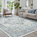 GENIMO 2' x 7' Washable Accent Rug, Low Pile Non-Slip Vintage Oriental Area Rug for Entryway Bedroom Kitchen Home Office, Brown