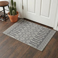 GENIMO 2'x3' Boho Farmhouse Entryway Rug, Machine Washable Non Slip Low Pile Area Rug for Front Door Kitchen Bathroom, Dusty Gray