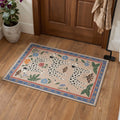GENIMO 2'x3' Entryway Rug, Machine Washable Non Slip Low Pile Area Rug for Front Door Kitchen Bathroom, Nature Inspired Animal Print, Warm Linen