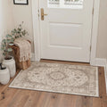 GENIMO 2'x3' Area Rug, Machine Washable Non Slip Low Pile Rug for Entryway Kitchen Bathroom Front Door, Geometric Persian, QUARTZBLOOM