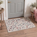 GENIMO 2'x3' Area Rug, Machine Washable Non Slip Low Pile Rug for Entryway Kitchen Bathroom Front Door, Romantic Floral, Dusty Blush