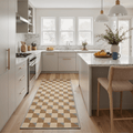 GENIMO 2'x6' Runner Rug, Soft Washable Non Slip Minimalist Hallway Runner for Kitchen Entryway Laundry Room, Warm Beige
