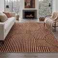 GENIMO 8'x10' Minimalist Rug for Living Room, Large Machine Washable Non Slip Low Pile Area Rug for Bedroom Dining Room, Mocha Beige