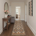 GENIMO 2'x7' Runner Rug, Machine Washable Non Slip Low Pile Hallway Runner Rug for Kitchen Laundry Room, Soft Boho, Earthy Brown
