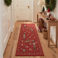 GENIMO 2'x8' Classic Toyland Runner Rug, Soft Washable Non Slip Hallway Runner for Kitchen Entryway Laundry Room, Deep Red
