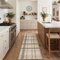 GENIMO 2'x7' Calm Minimalist Runner Rug, Machine Washable Non Slip Low Pile Hallway Runner Rug for Kitchen Laundry Room, Muted Beige