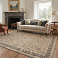 GENIMO 8'x10' Area Rug for Living Room, Large Machine Washable Non Slip Low Pile Rug for Bedroom Dining Room, Persian Inspired, Dusty Beige