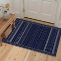 GENIMO 2'x3' Area Rug, Machine Washable Non Slip Low Pile Rug for Entryway Kitchen Bathroom Front Door, Vintage Boho, Navy Blue