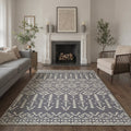 GENIMO 8'x10' Boho Farmhouse Area Rug for Living Room, Large Machine Washable Non Slip Low Pile Rug for Bedroom Dining Room, Dusty Gray