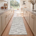 GENIMO 2'x7' Runner Rug, Machine Washable Non Slip Low Pile Hallway Runner Rug for Kitchen Laundry Room, Simple Minimalist, Soft Greige