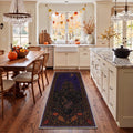 GENIMO 2'x7' Halloween Runner Rug, Washable Non Slip Soft Gothic Castle Indoor Outdoor Hallway Runner for Porch Patio Kitchen Entryway, Mystic Purple
