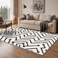 GENIMO 8'x10' Area Rug for Living Room, Large Machine Washable Non Slip Low Pile Rug for Bedroom Dining Room, Warm Minimalist, ONYXPULSE