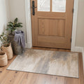 GENIMO 2'x3' Area Rug, Machine Washable Non Slip Low Pile Rug for Entryway Kitchen Bathroom Front Door, Artistic Abstract, Warm Greige