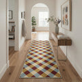 GENIMO 2'x7' Runner Rug, Machine Washable Non Slip Low Pile Hallway Runner Rug for Kitchen Laundry Room, Muted Minimalist, Warm Earth