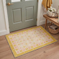 GENIMO 2'x3' Boho Area Rug, Machine Washable Non Slip Low Pile Rug for Entryway Front Door Kitchen Bathroom, SAFFRON BLOOM