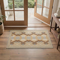 GENIMO 2'x3' Area Rug, Machine Washable Non Slip Low Pile Rug for Entryway Kitchen Bathroom Front Door, Muted Minimalist, Warm Beige