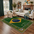 GENIMO 5'x7' Area Rug for Living Room, Washable Rug Non Slip Soft Amazon Green Soccer Field Rug for Bedroom Dining Room Home Office, Amazon Green