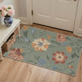 GENIMO 2'x3' Area Rug, Washable Non Slip Soft Floral Indoor Door Mat for Entryway Kitchen Laundry Room, Sage Green