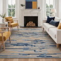 GENIMO 8'x10' Area Rug for Living Room, Washable Non Slip Soft Modern Rug for Bedroom Dining Room Home Office, Sand Blue