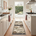 GENIMO 2'x7' Runner Rug, Washable Non Slip Soft Vintage Fish Hallway Runner for Kitchen Entryway Laundry Room, Aged Sepia