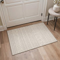 GENIMO 2'x3' Area Rug, Washable Non Slip Soft Boho Geometric Indoor Door Mat for Entryway Kitchen Laundry Room, Ash Beige