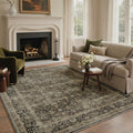 GENIMO 5'x7' Area Rug for Living Room, Washable Non Slip Soft Persian Rug for Bedroom Dining Room Home Office, Olive Brown