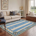 GENIMO 5'x7' Area Rug for Living Room, Washable Rug Non Slip Soft Azure Gold Soccer Field Rug for Bedroom Dining Room Home Office, Azure Gold