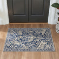 GENIMO 2'x3' Area Rug, Washable Non Slip Soft Animal Print Indoor Door Mat for Entryway Kitchen Laundry Room, Dusty Navy