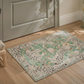 GENIMO 2'x3' Area Rug, Washable Non Slip Soft Leopard Print Indoor Door Mat for Entryway Kitchen Laundry Room, Dusty Sage