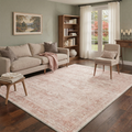 GENIMO 5'x7' Area Rug for Living Room, Washable Non Slip Soft Vintage Persian Rug for Bedroom Dining Room Home Office, Dusty Blush