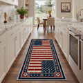 GENIMO 2'x7' Runner Rug, Washable Rug Non Slip Soft Vintage Americana Soccer Field Hallway Runner for Kitchen Entryway Laundry Room, Vintage Americana