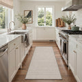 GENIMO 2'x7' Runner Rug, Washable Non Slip Soft Boho Geometric Hallway Runner for Kitchen Entryway Laundry Room, Linen Beige