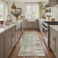 GENIMO 2'x7' Runner Rug, Washable Non Slip Soft Abstract Hallway Runner for Kitchen Entryway Laundry Room, Dusty Sage