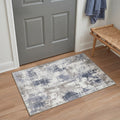 GENIMO 2'x3' Area Rug, Washable Non Slip Soft Abstract Indoor Door Mat for Entryway Kitchen Laundry Room, Dusty Blue