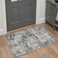 GENIMO 2'x3' Area Rug, Washable Non Slip Soft Abstract Indoor Door Mat for Entryway Kitchen Laundry Room, Weathered Gray