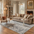 GENIMO 5'x7' Area Rug for Living Room, Washable Non Slip Soft Abstract Rug for Bedroom Dining Room Home Office, Dusty Gray