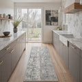 GENIMO 2'x7' Runner Rug, Washable Non Slip Soft Abstract Hallway Runner for Kitchen Entryway Laundry Room, Dusty Gray