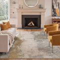 GENIMO 8'x10' Area Rug for Living Room, Washable Non Slip Soft Abstract Rug for Bedroom Dining Room Home Office, Golden Beige