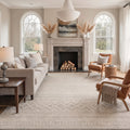 GENIMO 8'x10' Area Rug for Living Room, Washable Non Slip Soft Boho Geometric Rug for Bedroom Dining Room Home Office, Linen Beige