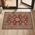 GENIMO 2'x3' Area Rug, Washable Non Slip Soft Persian Indoor Door Mat for Entryway Kitchen Laundry Room, Muted Burgundy