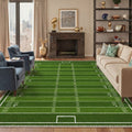 GENIMO 8'x10' Area Rug for Living Room, Washable Rug Non Slip Soft Football Field Rug for Bedroom Dining Room Home Office, Lawn Green