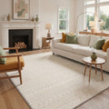 GENIMO 8'x10' Area Rug for Living Room, Washable Non Slip Soft Boho Rug for Bedroom Dining Room Home Office, Cream Beige
